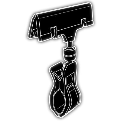 Black Plastic Large Clip On Sign Holder - 4 1/4"L x 3"W