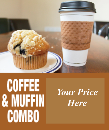 Coffee & Muffin Combo Floor Stand Stanchion Sign-Semi Custom