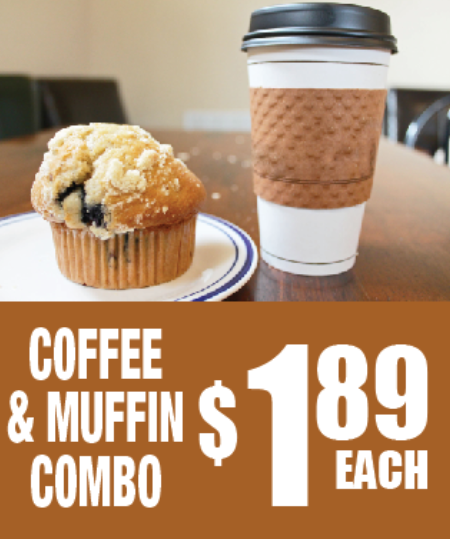 Coffee & Muffin Combo Floor Stand Stanchion Sign-Semi Custom