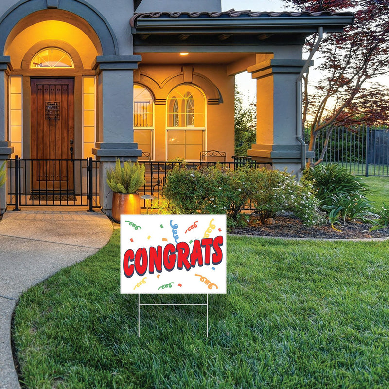 Congrats Plastic Lawn Yard Sign