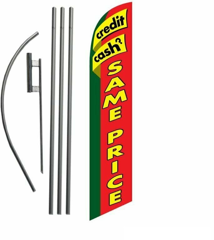 Credit or Cash Same Price Feather Flag