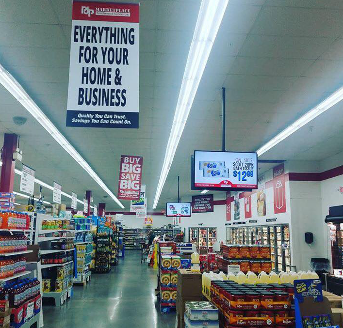 Custom Printed Ceiling Danglers for Supermarkets