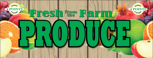 Economical Produce Hanging Signs Ceiling Danglers- Custom Printed