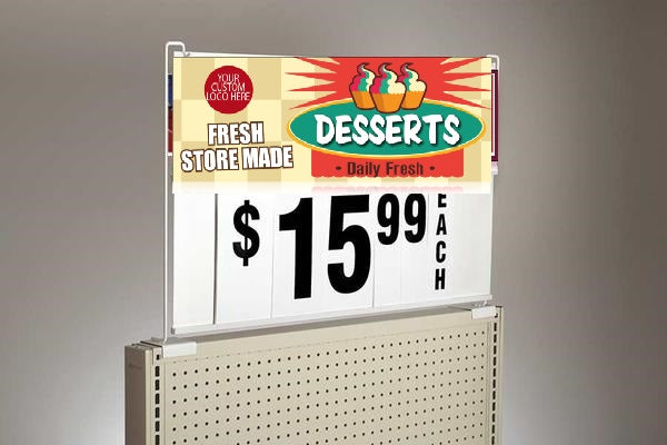 Spiral Sign Board Header Desserts Insert-7 7/8"