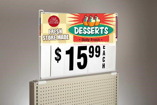 Spiral Small Sign Board Header Desserts-Custom