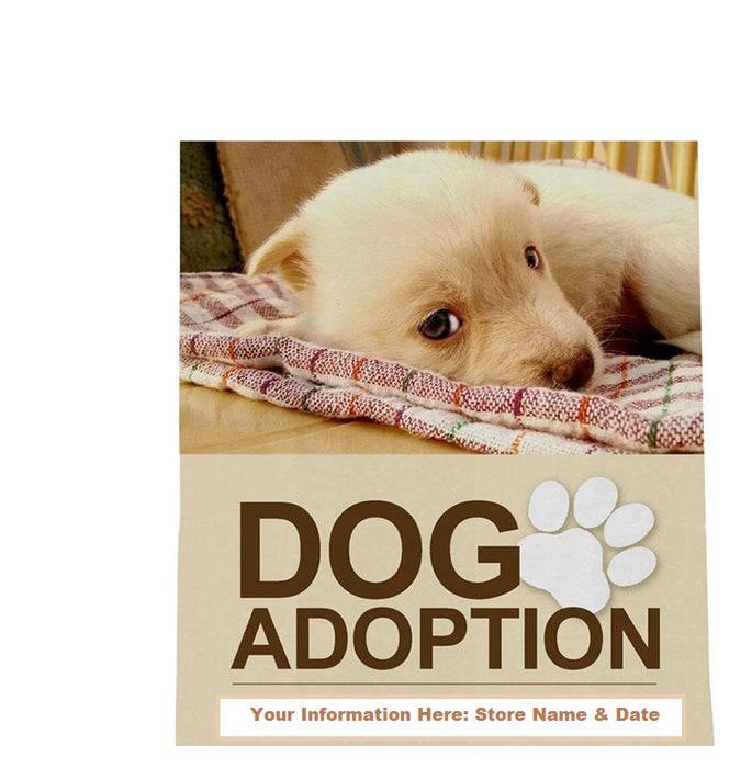 Dog Adoption Window Signs Poster-36" W x 48" H