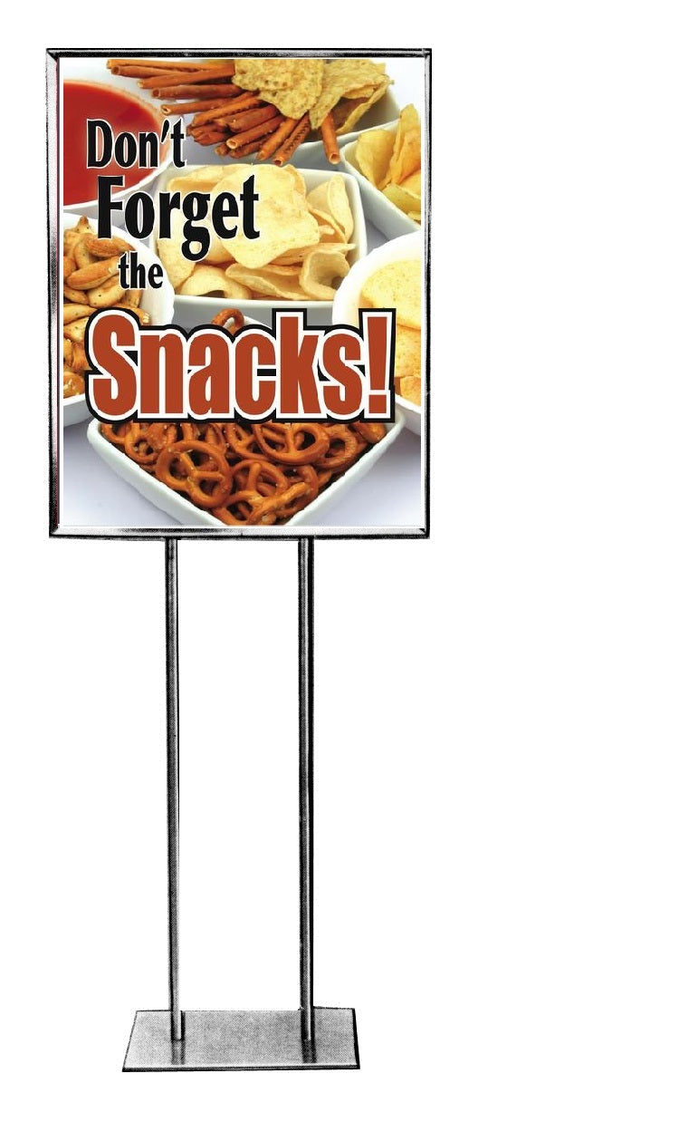 Don't Forget the Snacks Floor Stand Stanchion Signs-22"W x 28"H