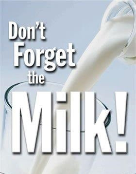 Don't Forget the Milk Sign  11"W x 17"H