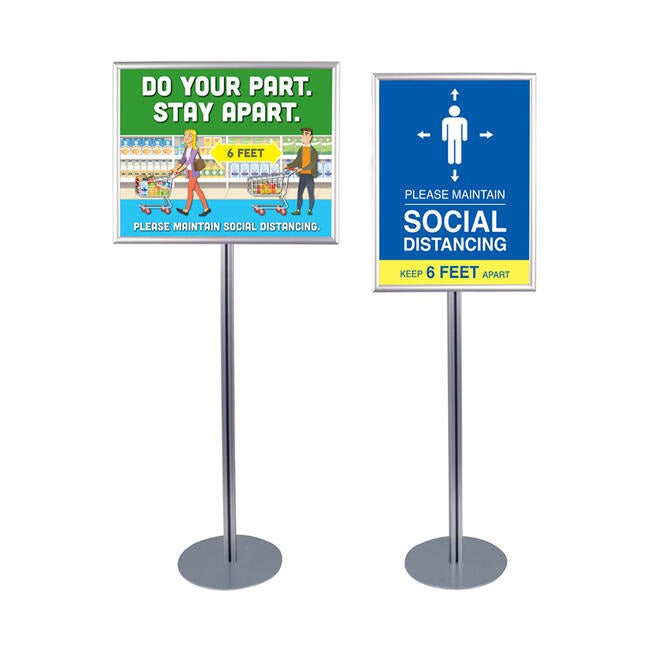 Floor Stand Stanchion Sign Holder-22" x 28" Portrait/Landscape