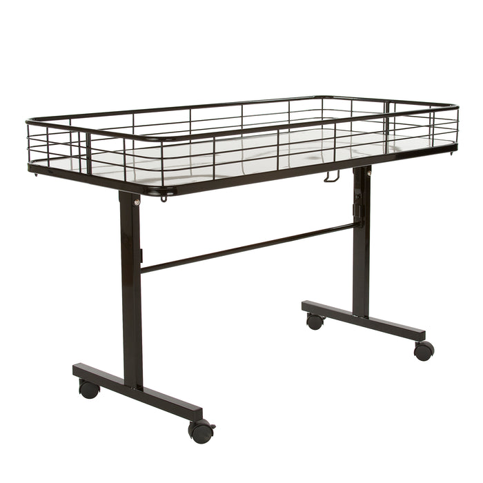 Folding Dump Table Display Fixture with Casters-Black