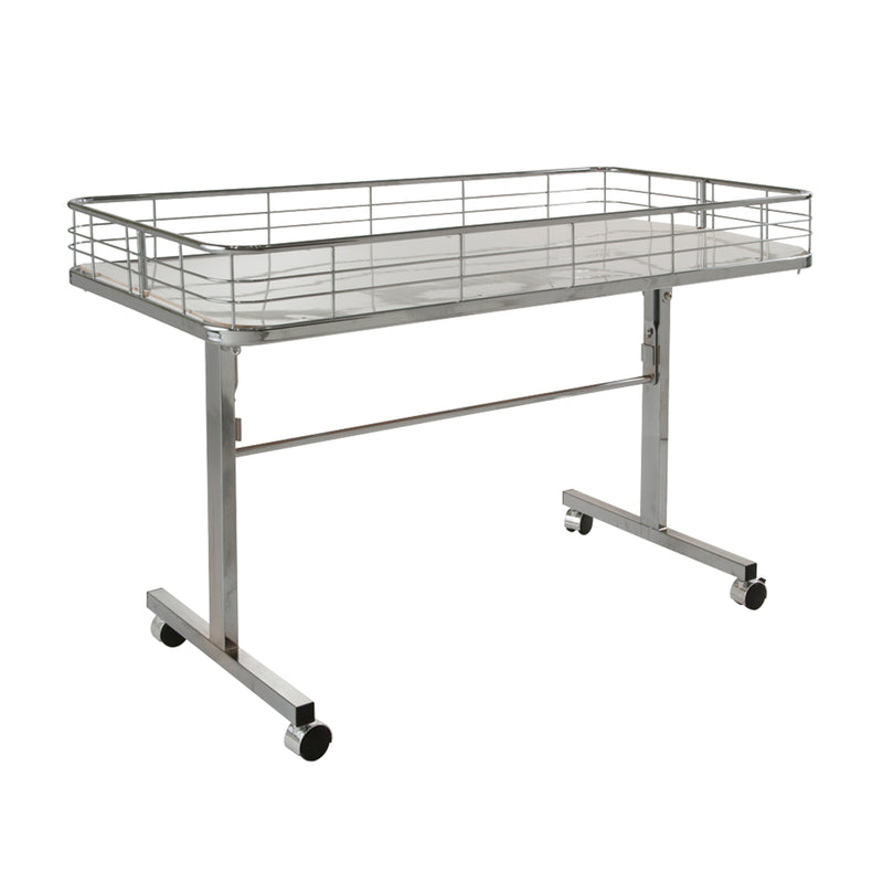 Folding Dump Table Display Fixture-Chrome