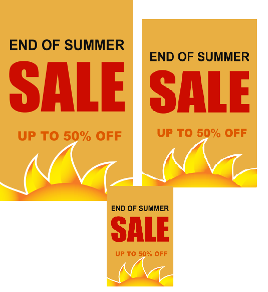 Mini End of the Summer Retail Sale Sign Kit- 75 pieces
