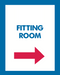 Thrift Store Floor Stand Stanchion Poster Signs- Fitting Room