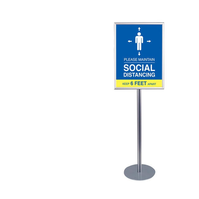 Floor Stand Stanchion Sign Holder-22"W x 28"H Double Sided