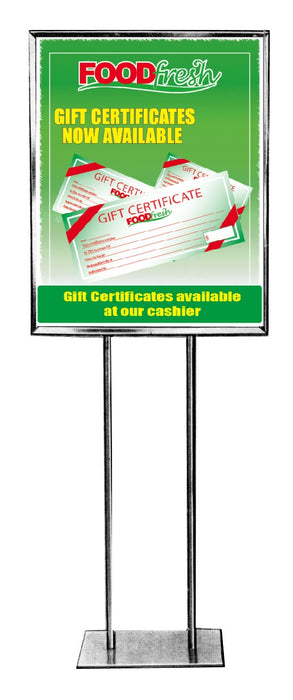 Food Fresh Gift Certificate Floor Stand Stanchion Sign -22"W x 28"H