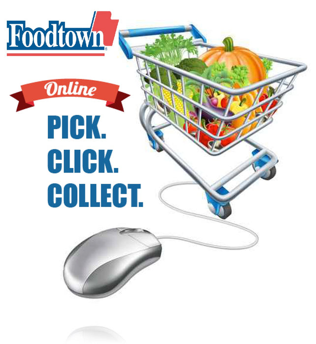 Foodtown On Line Shopping Floor Stand Stanchion Signs