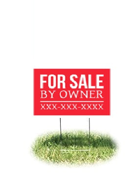 For Sale by Owner Lawn-Yard Signs for Real Estate-Custom Printed 24"W x 18"H