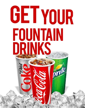 Fountain Drinks Floor Stand Sign