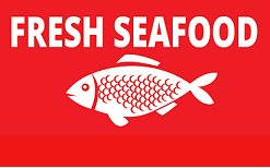 Fresh Seafood Lawn Yard Signs  24"W x 18"H- 2 pieces