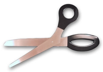 25 Silver Ribbon Cutting Scissors with Silver Blades