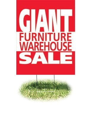 Giant Warehouse Sale Lawn Yard Sign