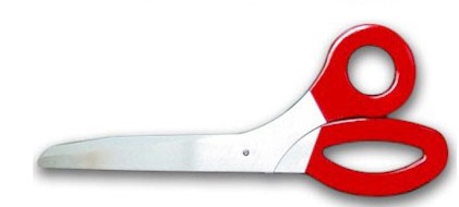 Big Rib Scissors Giant Ceremonial Scissors for Ribbon Cutting - Silver Blades 34