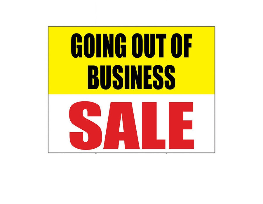 Going Out of Business Sale Shelf Sign Price Cards-10 pieces