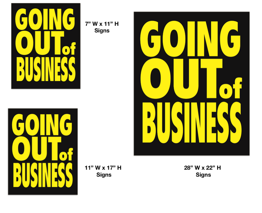 Going Out of Business Sign Kit