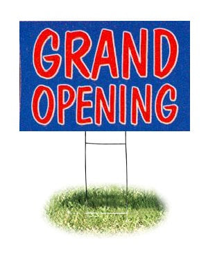 Grand Opening Lawn Yard Signs for Retail 24" W x 18"H