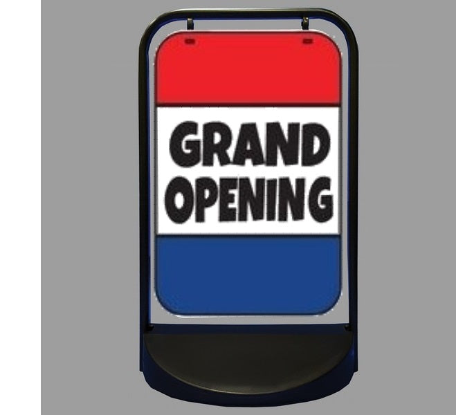 Grand Opening Sign & Sidewalk Swing Sign Holder Set