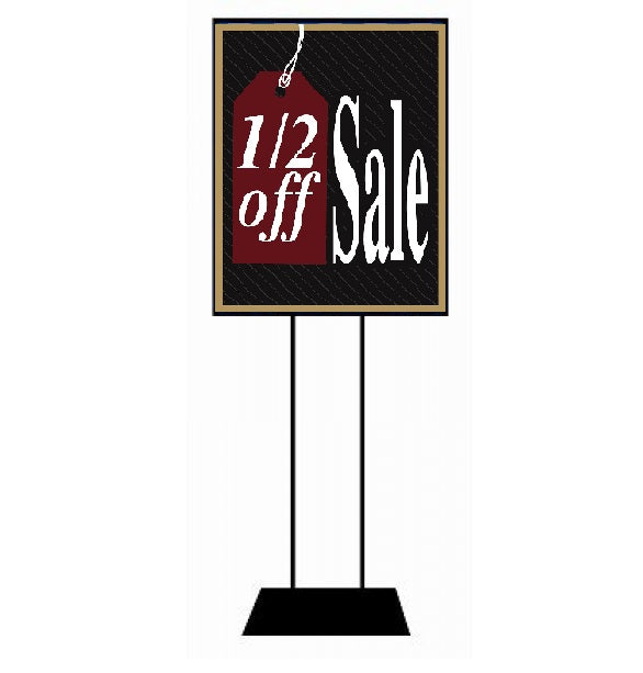 1/2 Off Sale Floor Stand Stanchion Sign