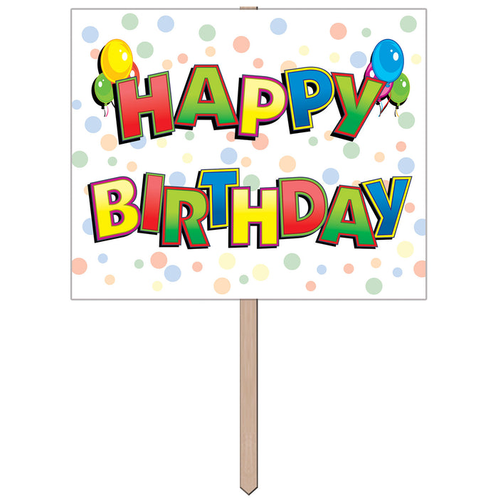 Happy Birthday Balloons Lawn Yard Signs-6 pieces