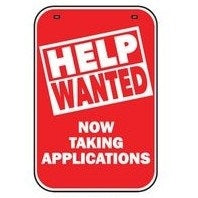 Help Wanted Sign & Sidewalk Swing Sign Holder Set