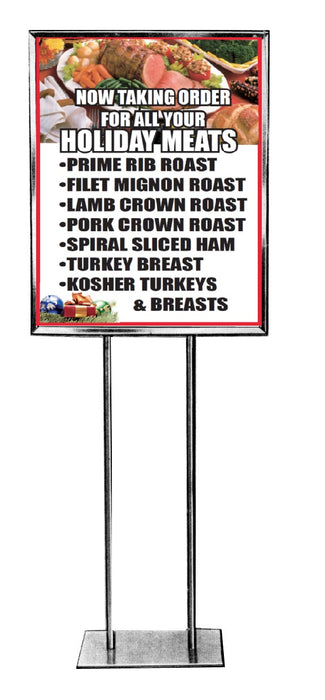 Holiday Meats Floor Stand Stanchion Signs-22" W x 28" H