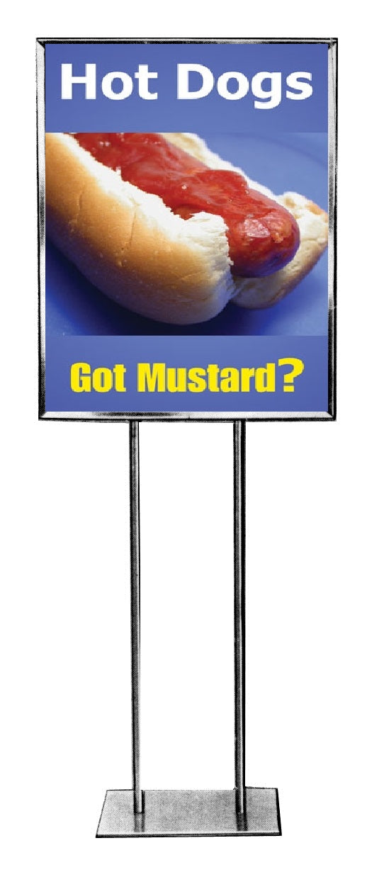 Hot Dogs Floor Stand Stanchion Signs-22" W x 28" H