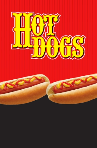 Hot Dogs Window Sign Poster-24" W x 32" H