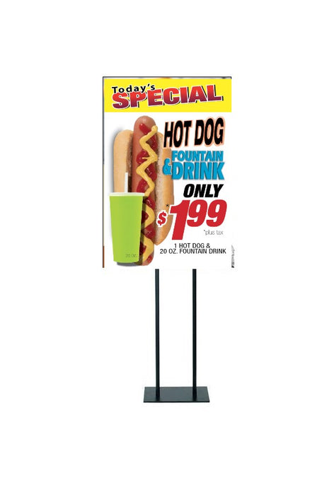 Hot Dog & Soda Specials Floor Stand Stanchion Sign
