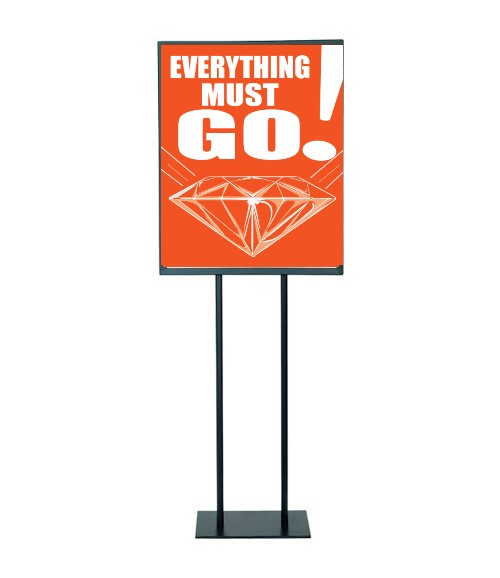 Everything Must Go Massive Savings Floor Stand Stanchion Signs-22"x28"