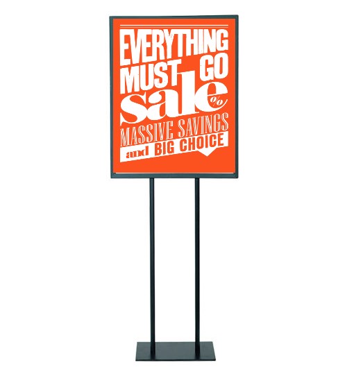 Everything Must Go Massive Savings Floor Stand Stanchion Signs-22"x28"