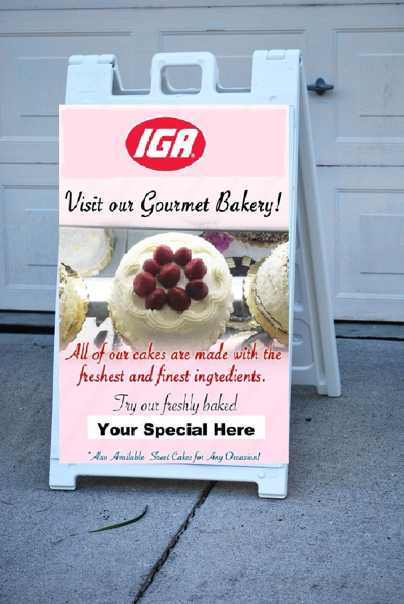 IGA Supermarket Bakery A Frame Sign Insert