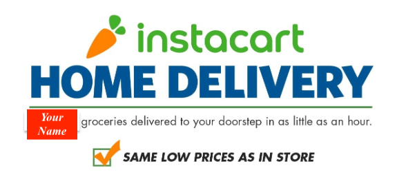 instacart Grocery Home Delivery Window Sign Poster-28"W x 22"H