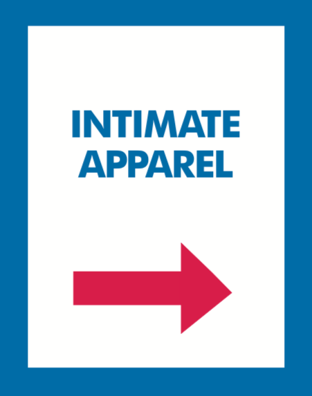 Thrift Store Hanging Aisle Marker Signs-Intimate Apparel