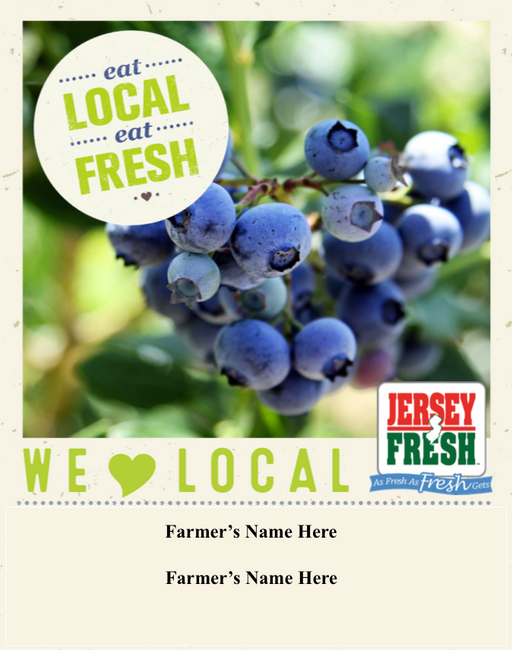 Jersey Fresh Local Produce Floor Stand Stanchion Sign 