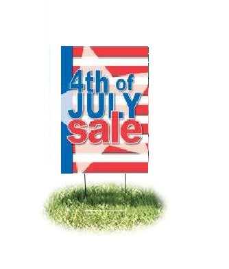 July 4th Sale Lawn Yard Signs-12"W x 18"H -2 pieces