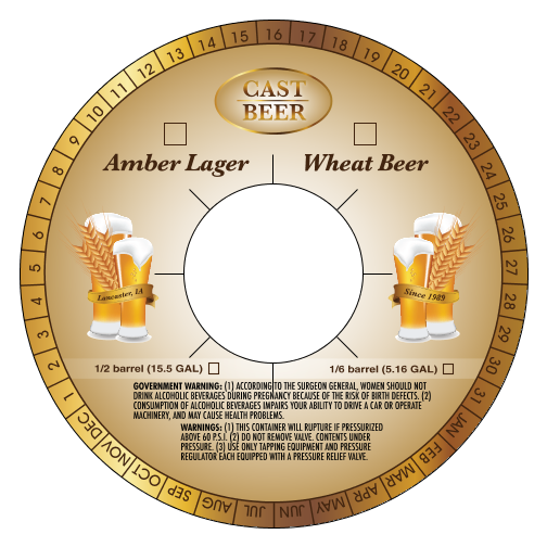 Plastic Keg Collars-Custom Printed 125 pieces