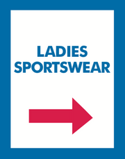 Thrift Store Hanging Aisle Marker Signs-Ladies Sportswear