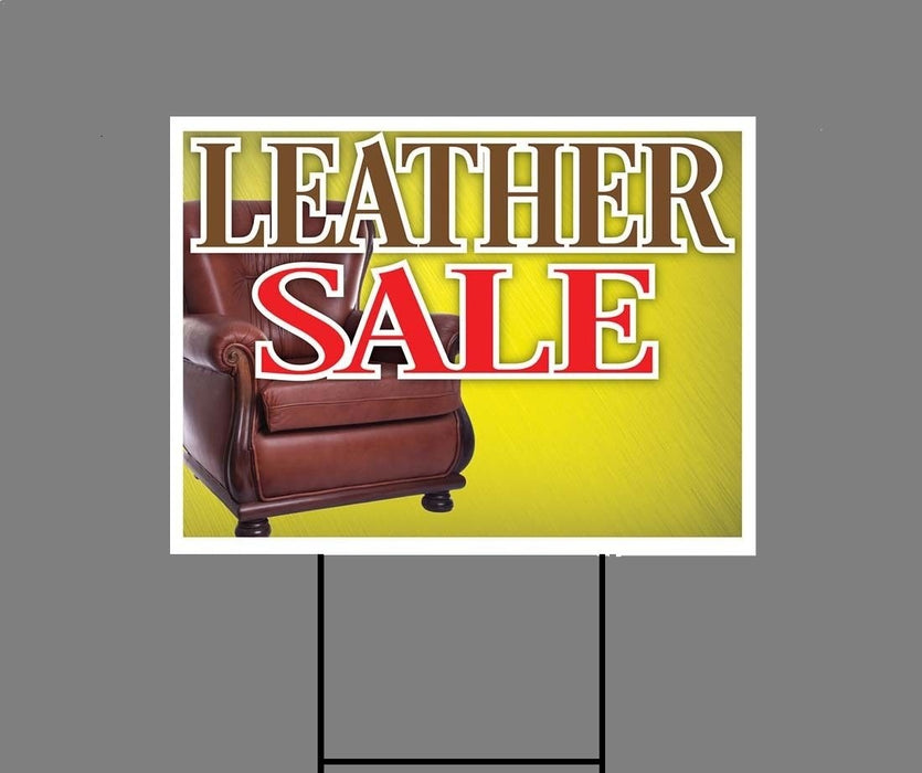 Furniture Store Leather Sale Lawn Signs-24"W x 18"H