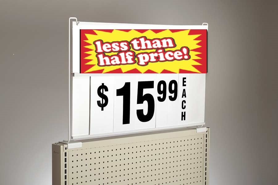 Large Spiral Sign Board Header Less than Half Price Insert-6"
