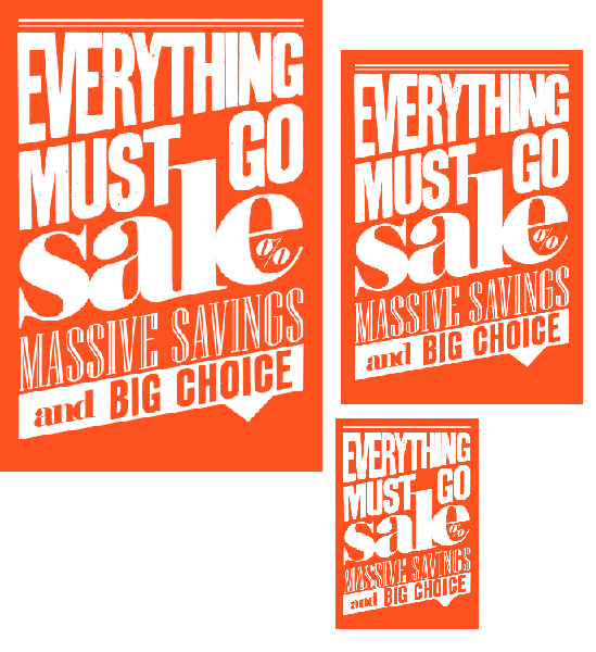 Everything Must Go Sale Retail Sale Event Sign Kit