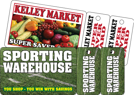 Loyalty Cards with 2 Key Tags-Custom Printed 2 FOB